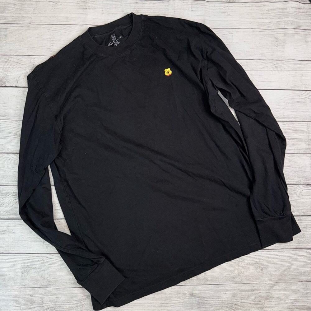 IAN MARKO Men's Long Sleeve Bova Tee T-Shirt with Bear Logo Black Size XL